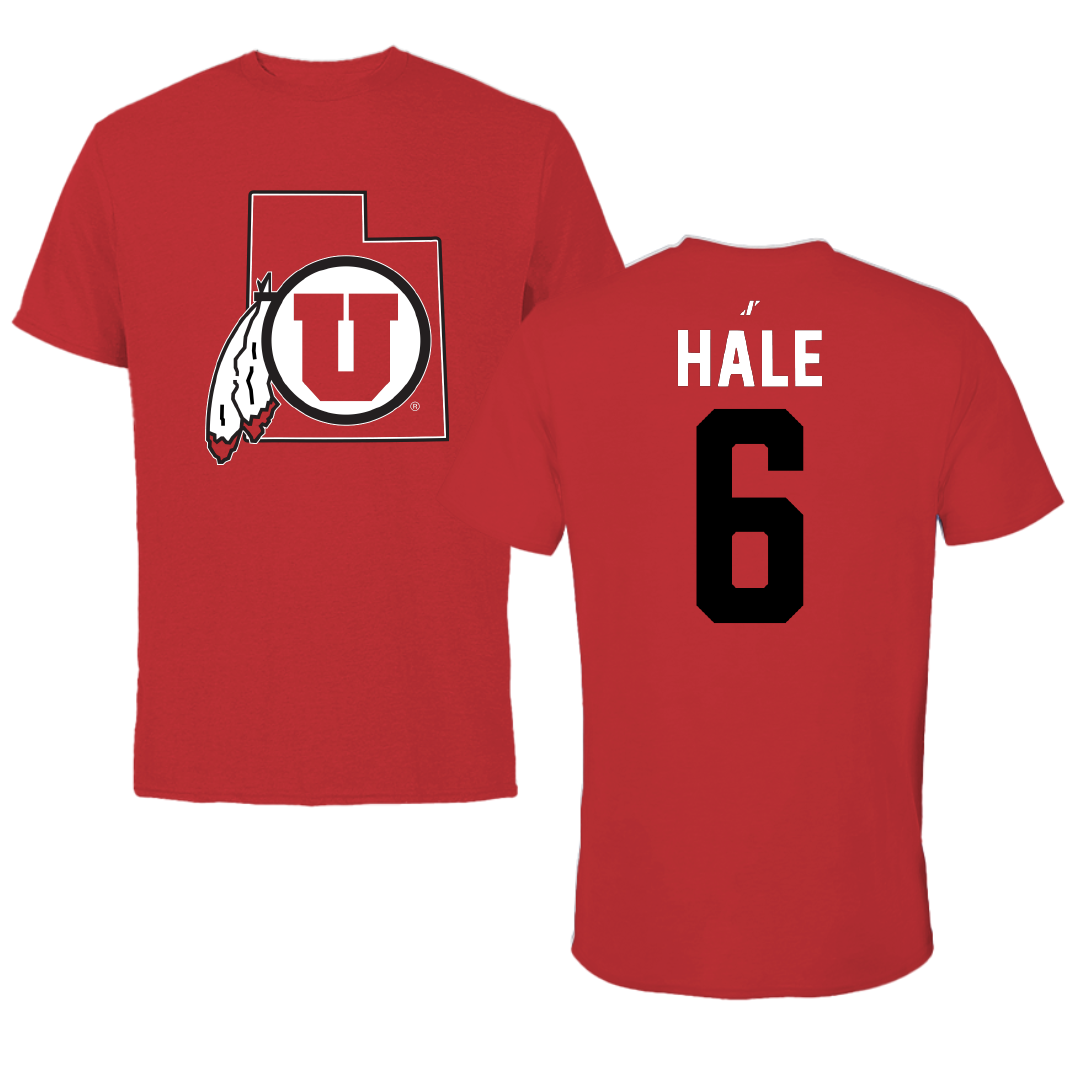 University of Utah Soccer Red State Tee - #6 Brooke Hale
