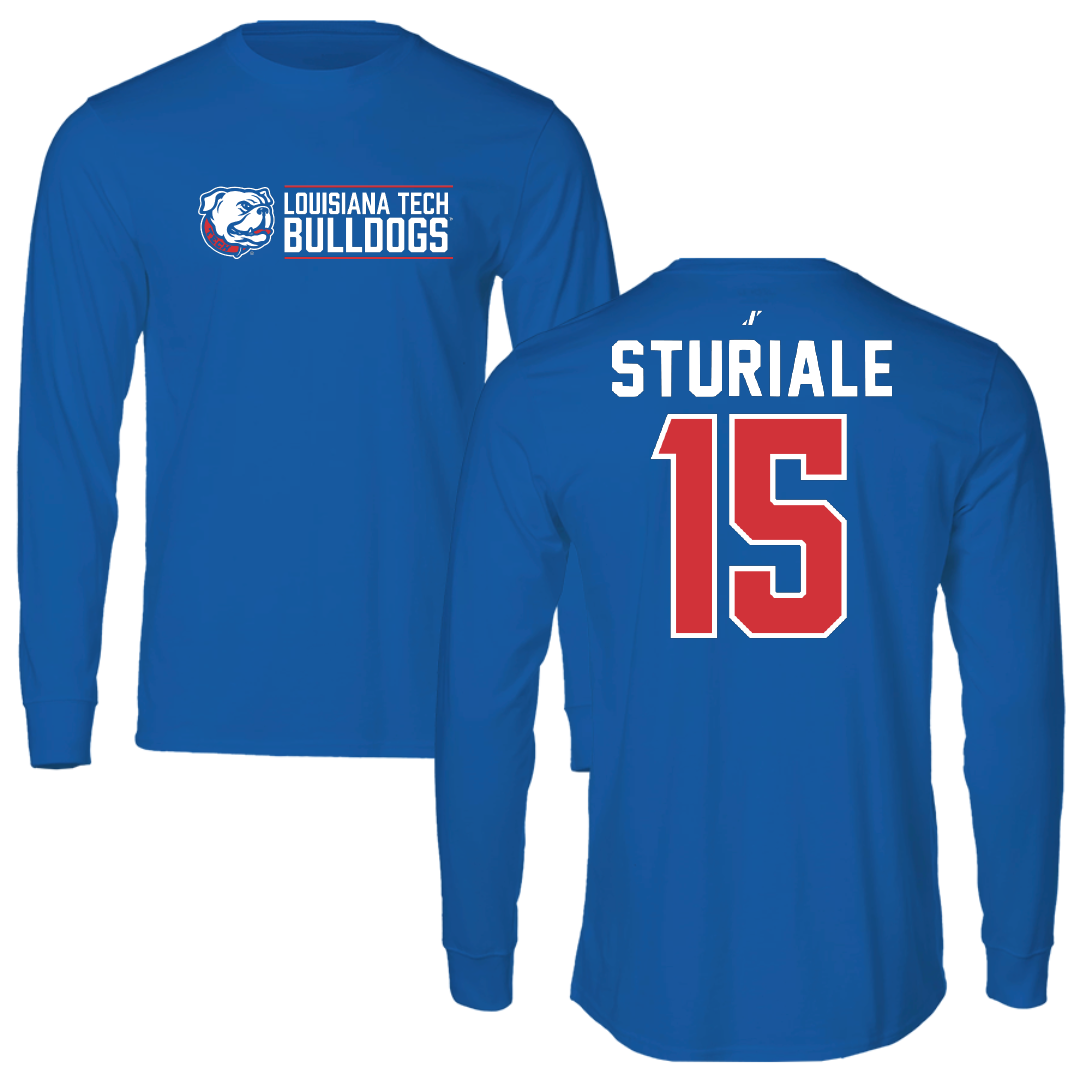 Louisiana Tech University Baseball Blue General Long Sleeve - #15 CJ Sturiale