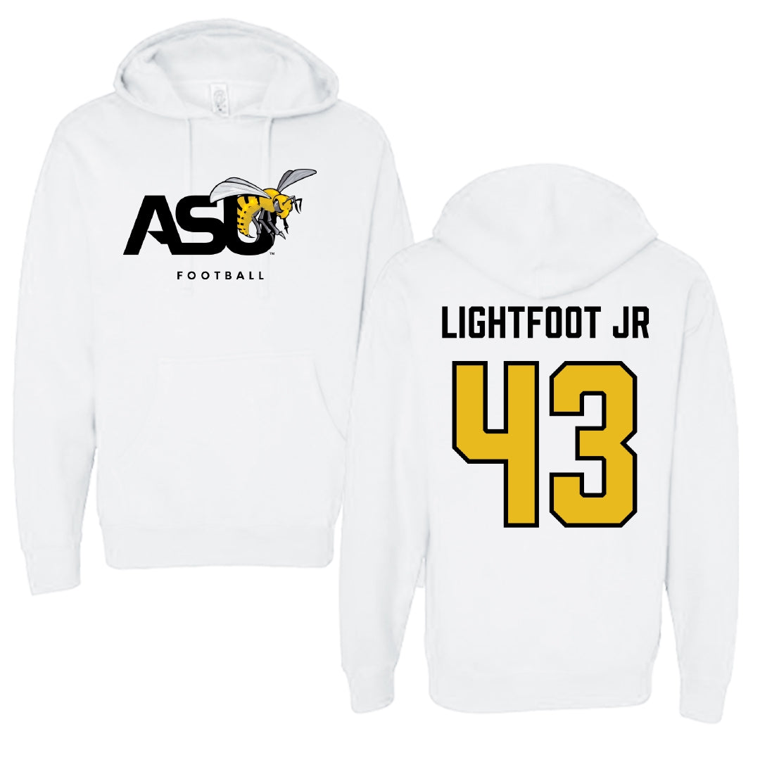 Alabama State University Football White ASU Hoodie - #43 Terrell Lightfoot Jr