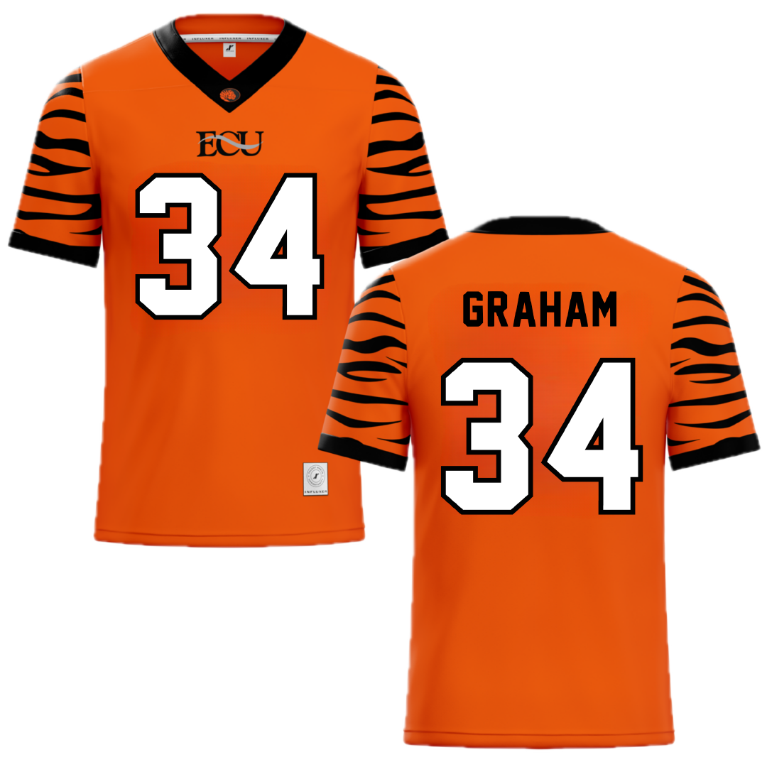 East Central University Orange Football Jersey - #34 Joshua Graham