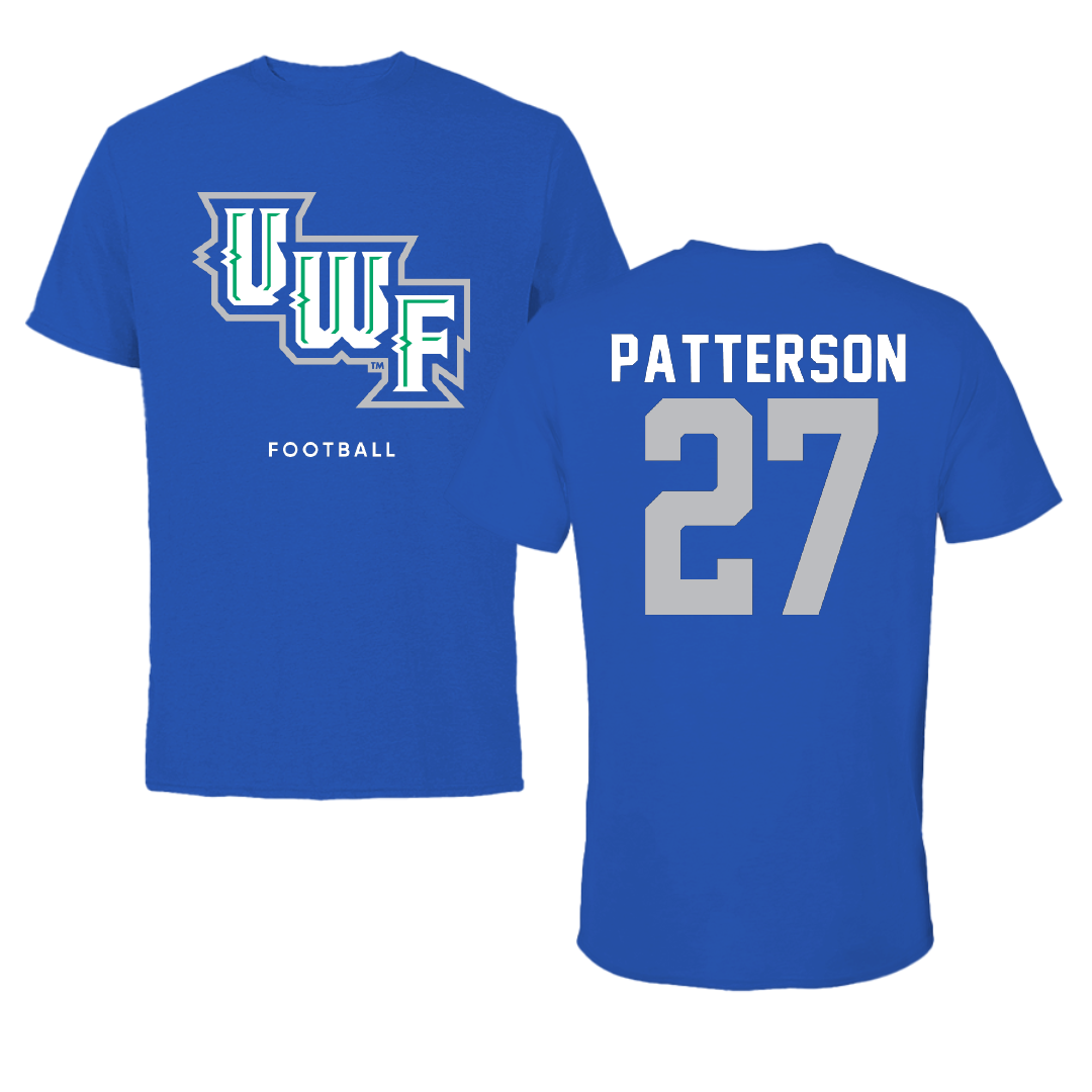 University of West Florida Football Blue Performance Tee - #27 Tyler Patterson
