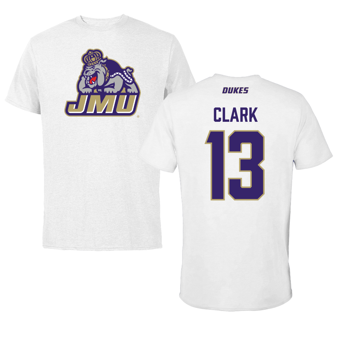 James Madison University Lacrosse White Tee - #13 Maggie Clark