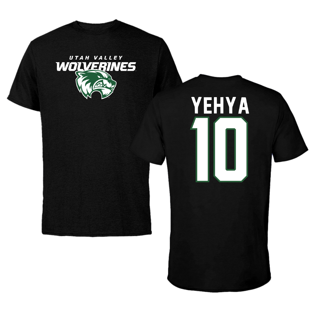 Utah Valley University Soccer Black Wolverines Performance Tee - #10 Omar Yehya