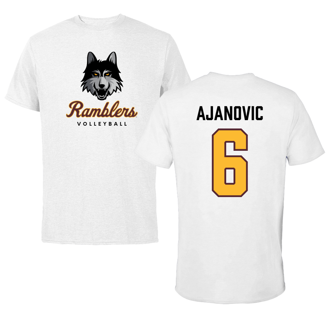 Loyola University-Chicago Volleyball White Ramblers Performance Tee - #6 Esma Ajanovic