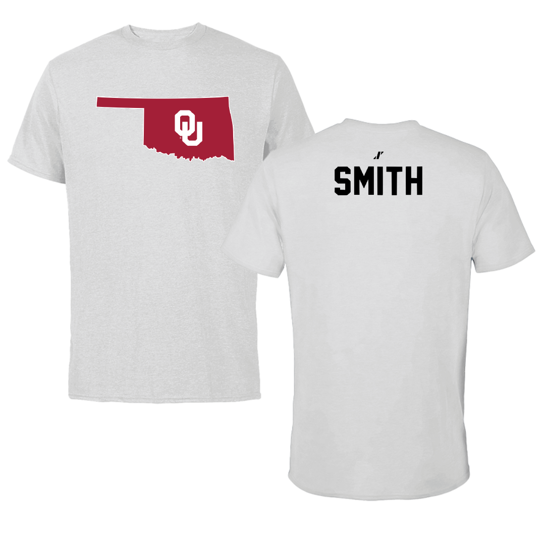 University of Oklahoma Wrestling Light Gray State Tee - Kaden Smith
