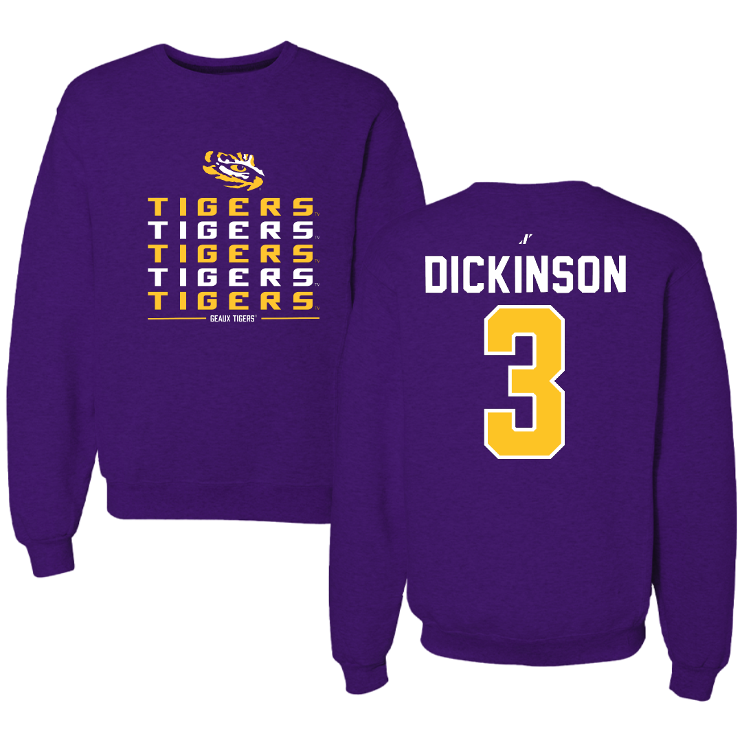 Louisiana State University Baseball Purple General Crewneck - #3 Daniel Dickinson