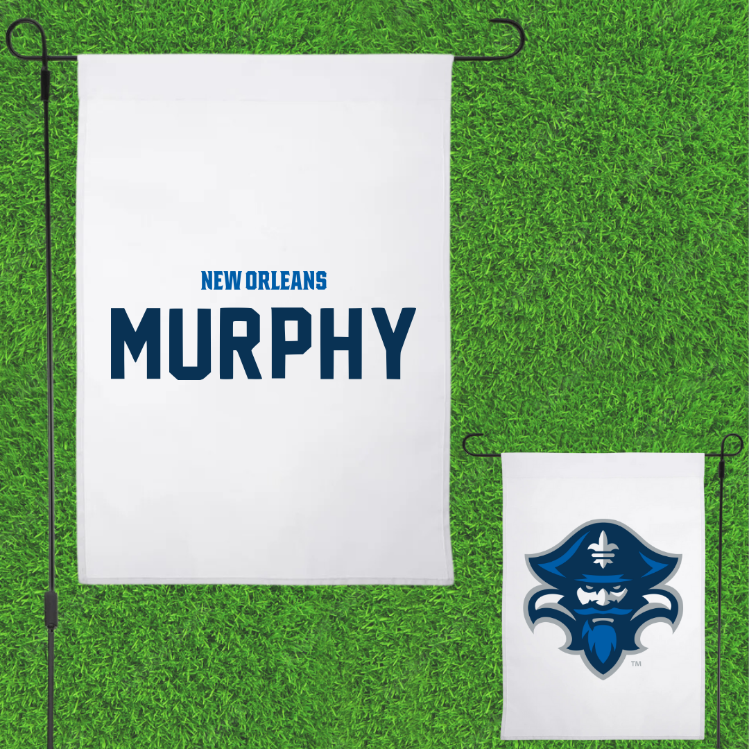 University of New Orleans TF and XC White Garden Flag - Christopher Murphy