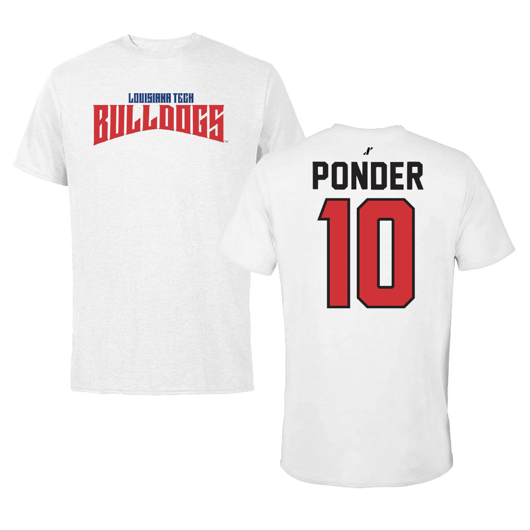 Louisiana Tech University Basketball White Classic Tee - #10 Ben Ponder