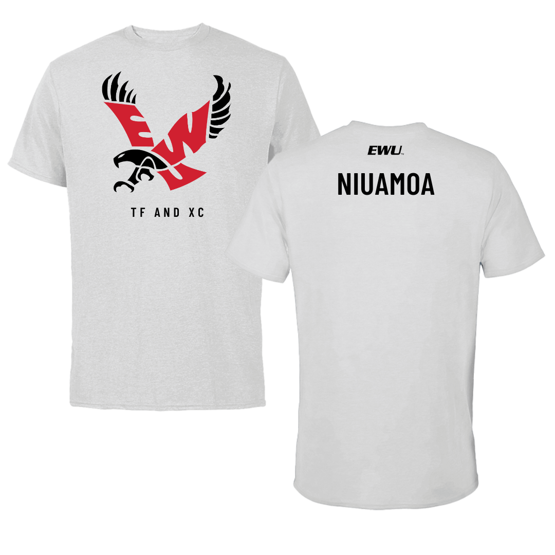 Eastern Washington University TF and XC Light Gray Tee - JJ Niuamoa