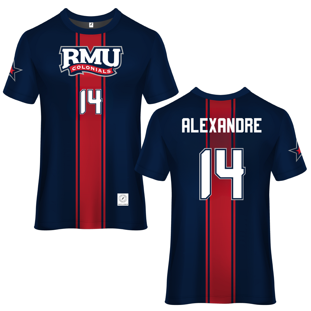 Robert Morris University Blue Soccer Jersey - #14 Chase Alexandre