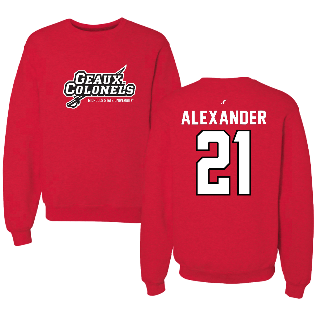 Nicholls State University Basketball Red General Crewneck - #21 Lexi Alexander