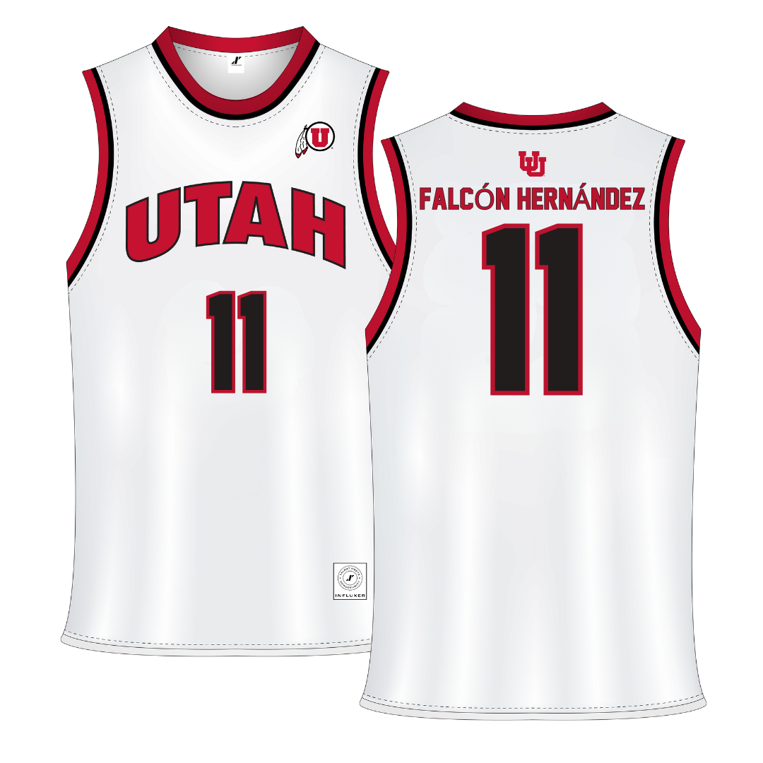 University of Utah White Basketball Jersey - #11 Daniela Falcón Hernández