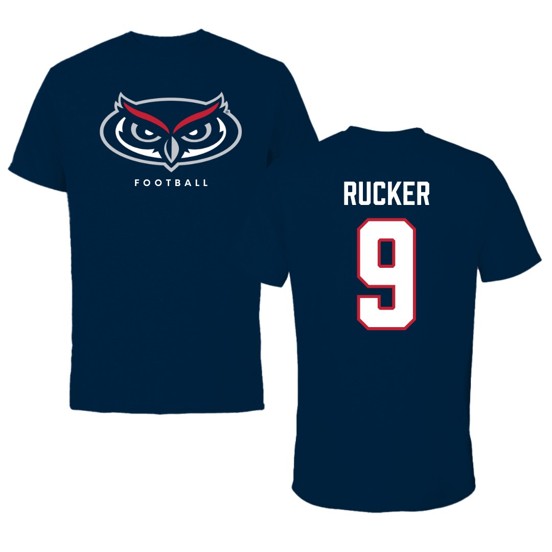 Florida Atlantic University Football Navy Mascot Tee - #9 Luke Rucker
