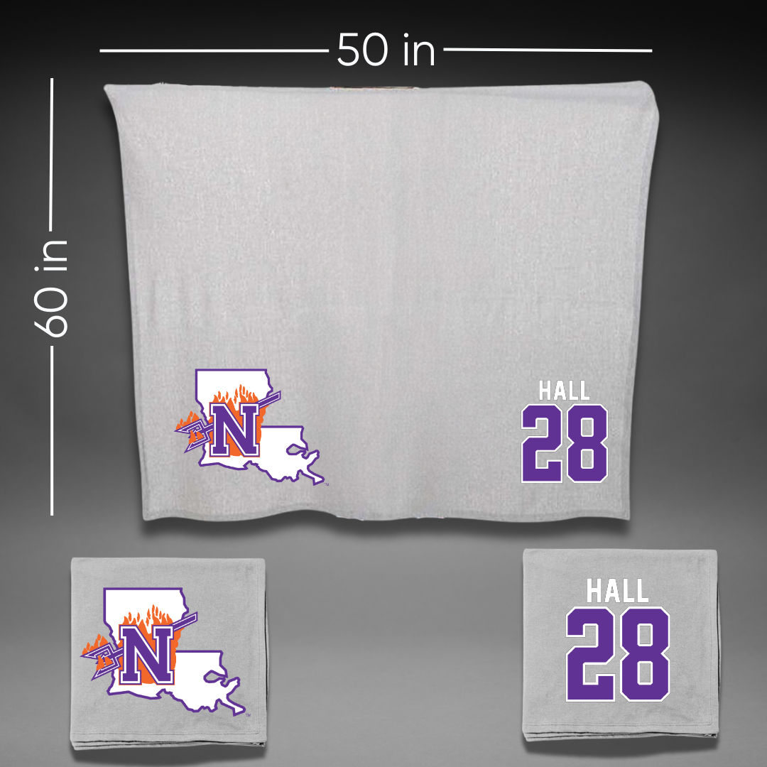 Northwestern State University Football Gray Blanket - #28 Antonio Hall