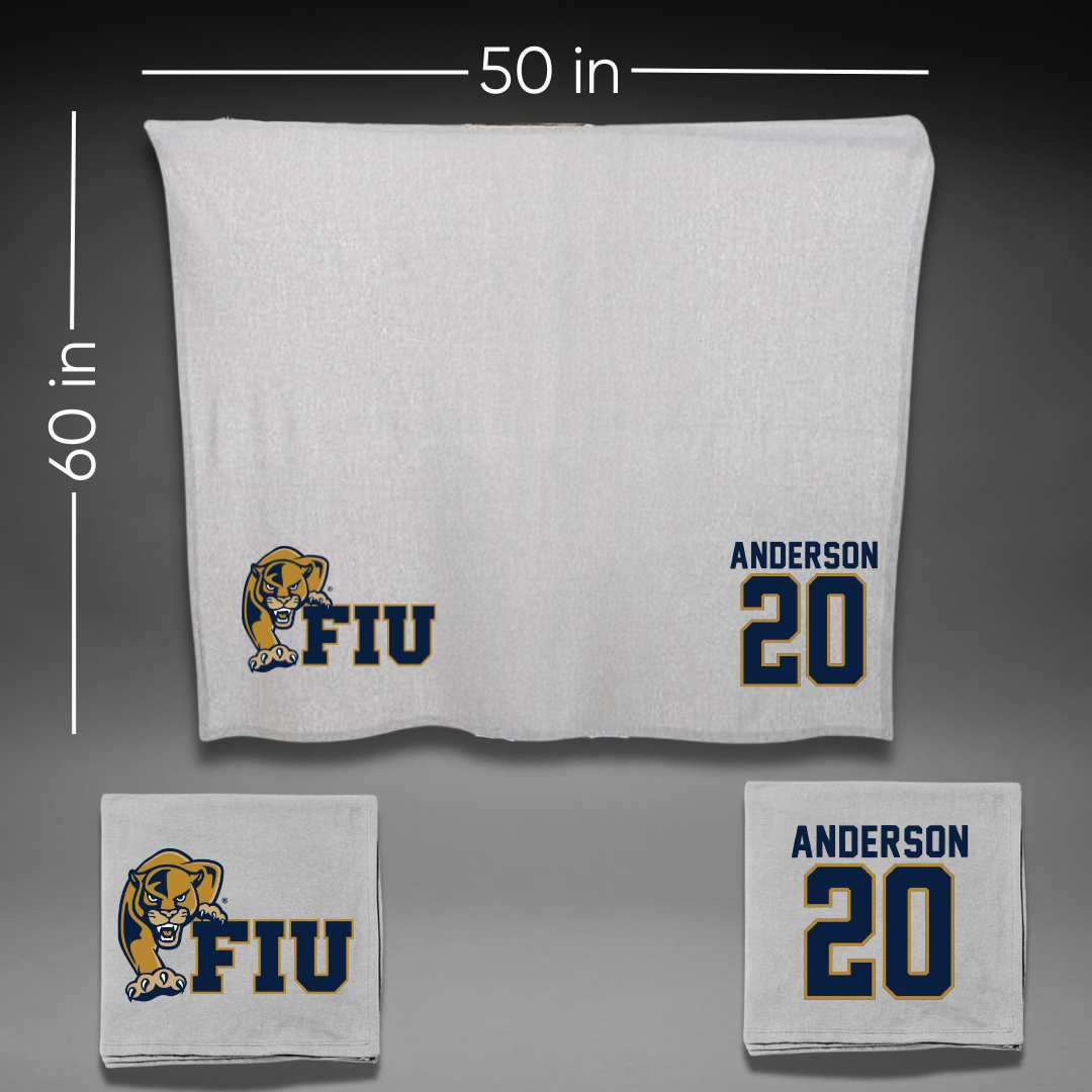 Florida International University Football Gray Blanket - #20 JT Anderson