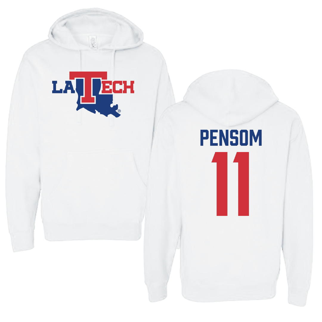 Louisiana Tech University Soccer White Hoodie - #11 Madison Pensom