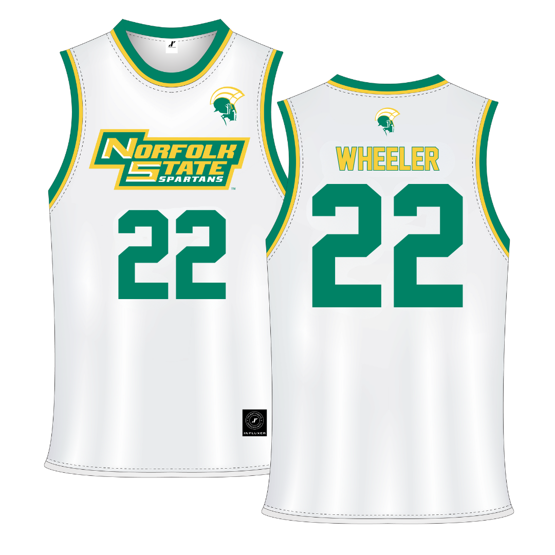 Norfolk State University White Basketball Jersey - #22 Kierra Wheeler