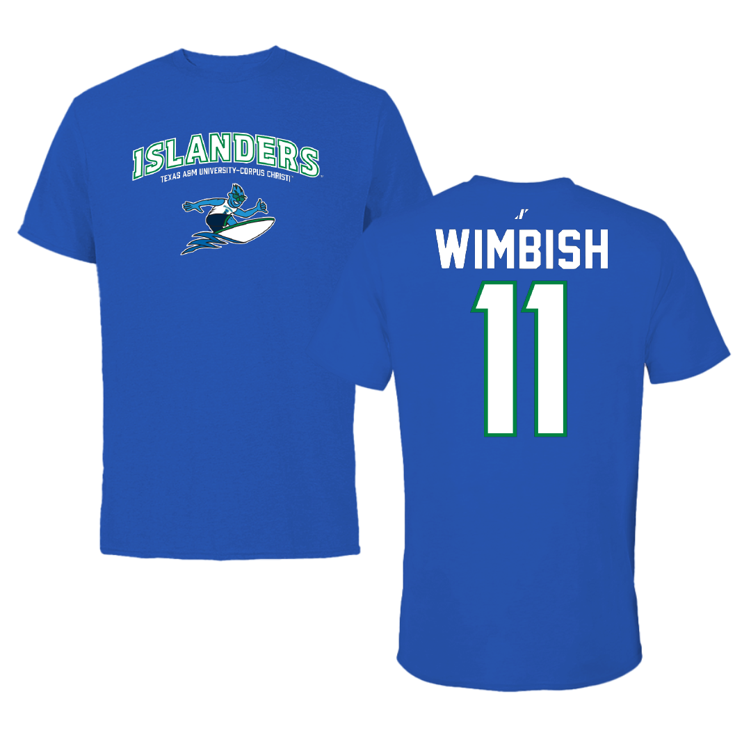 Texas A&M University-Corpus Christi Soccer Blue General Performance Tee - #11 Vanessa Wimbish