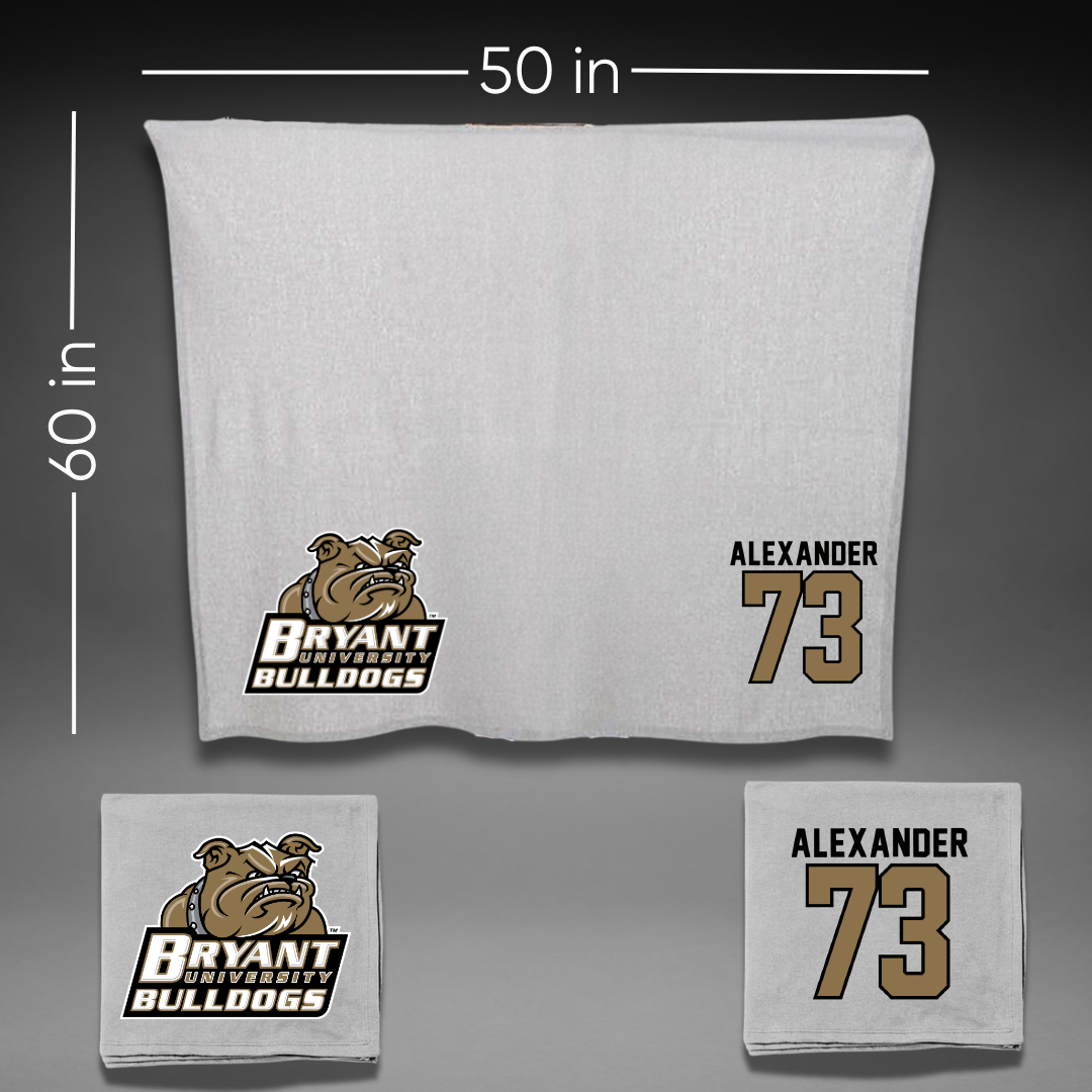 Bryant University Lacrosse Gray Blanket - #73 Teagan Alexander
