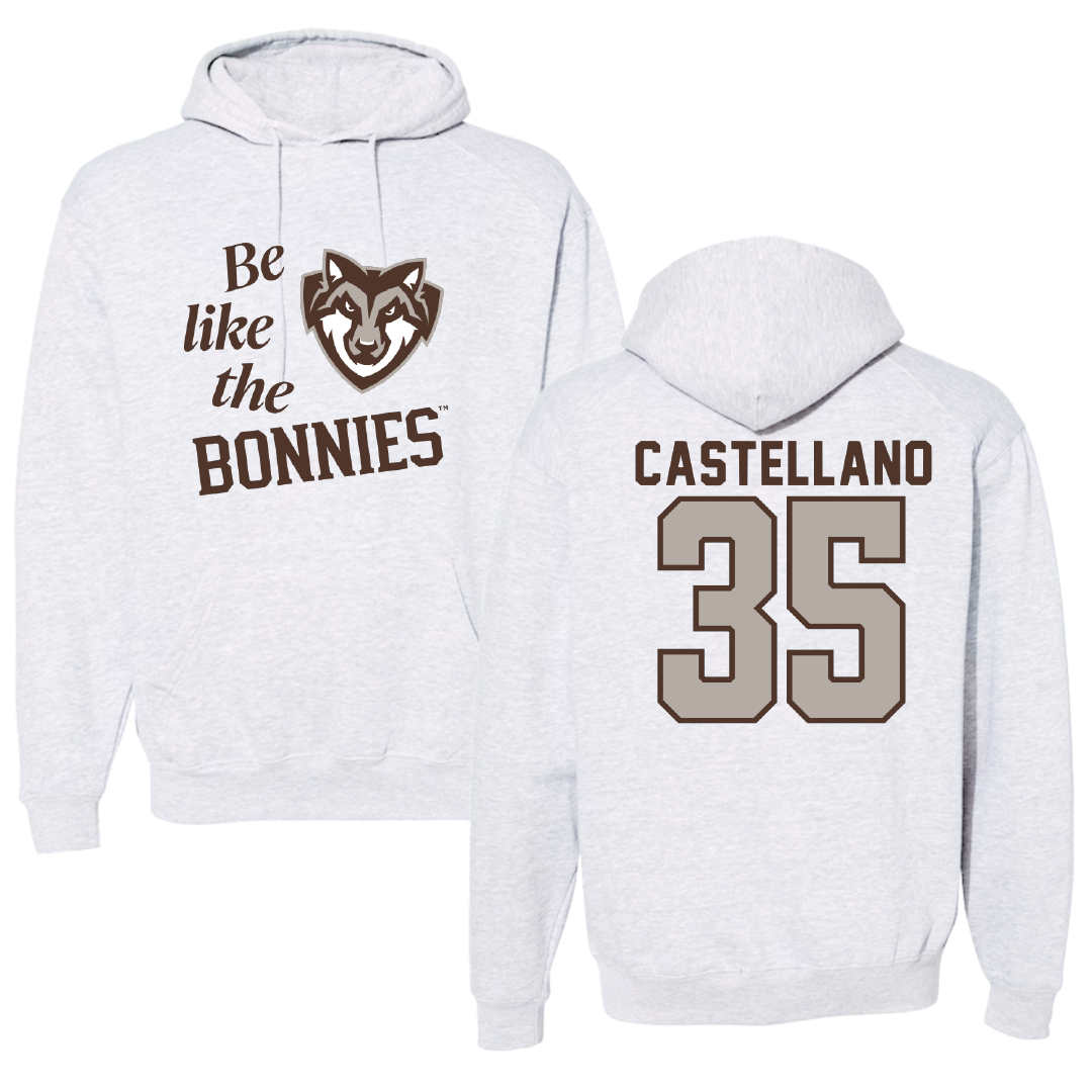 St. Bonaventure University Soccer Light Gray Be Like Us Hoodie - #35 Juliana Castellano