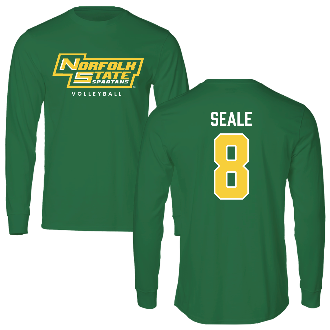 Norfolk State University Volleyball Kelly Green Performance Long Sleeve - #8 Shonte Seale