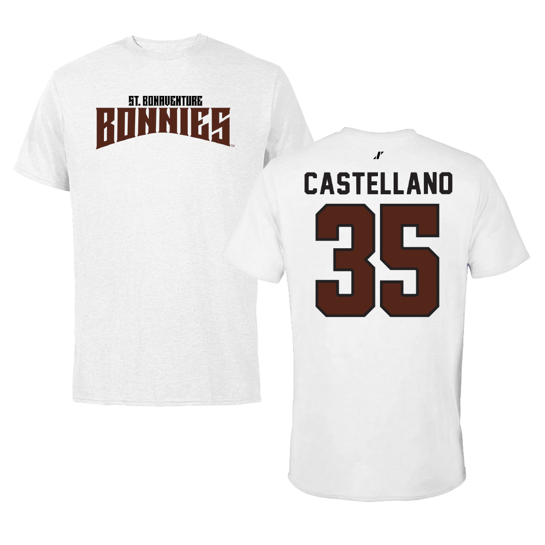 St. Bonaventure University Soccer White Classic Performance Tee - #35 Juliana Castellano