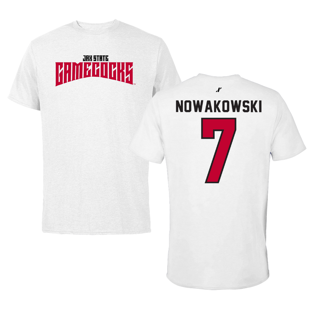 Jacksonville State University Softball White Classics Tee - #7 Morgan Nowakowski
