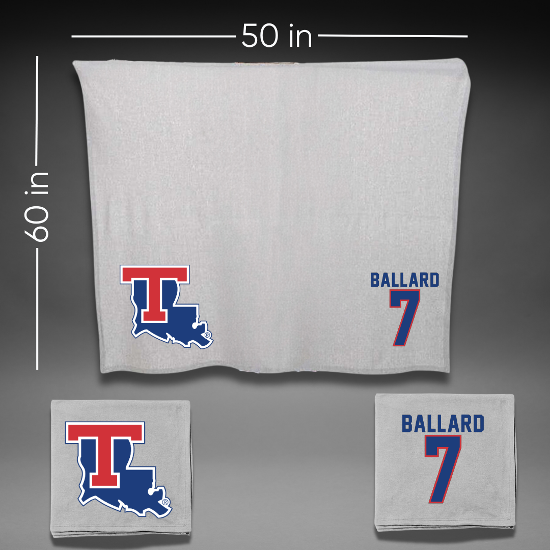 Louisiana Tech University Baseball Gray Blanket - #7 Mike Ballard