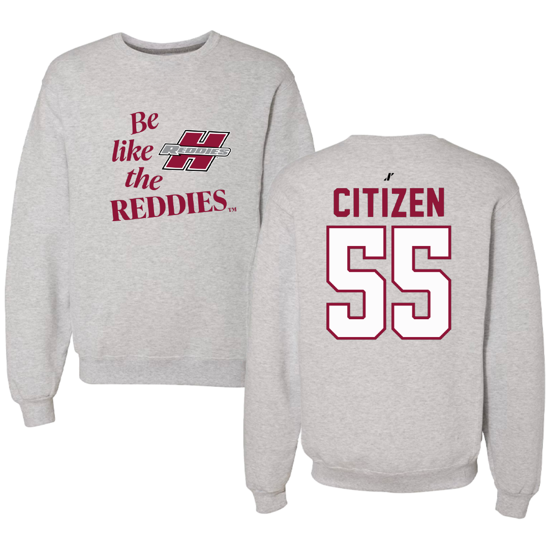 Henderson State University Football Light Gray Be Like Us Crewneck - #55 Jamarion Citizen