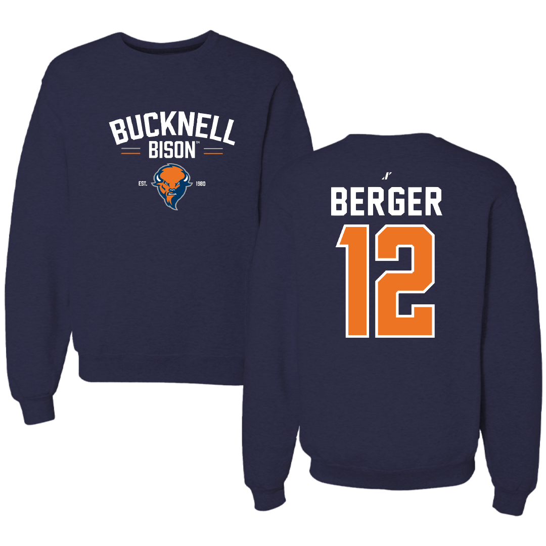 Bucknell University Basketball Navy General Crewneck - #12 Quin Berger