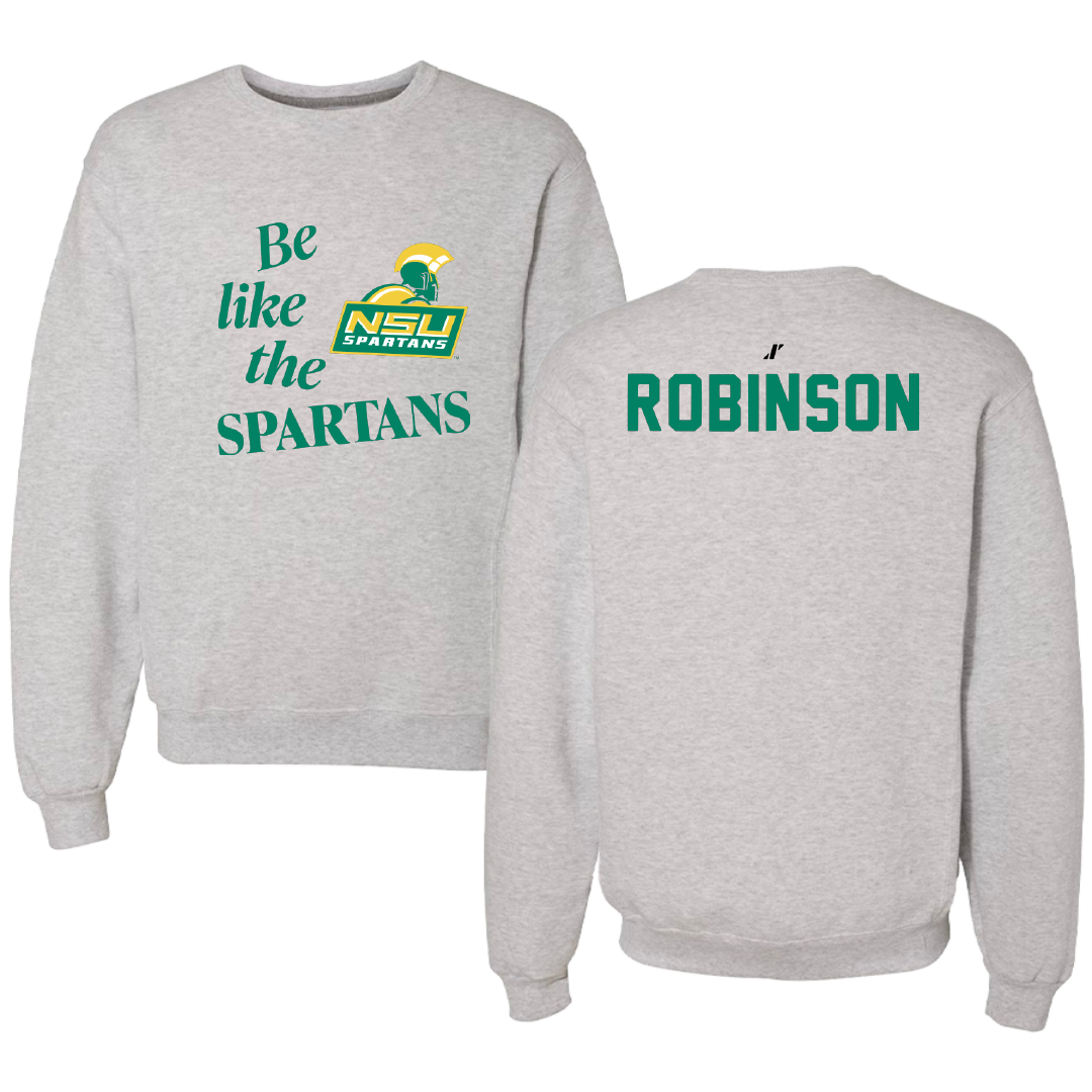 Norfolk State University TF and XC Light Gray Be Like Us Crewneck - Brooklyn Robinson