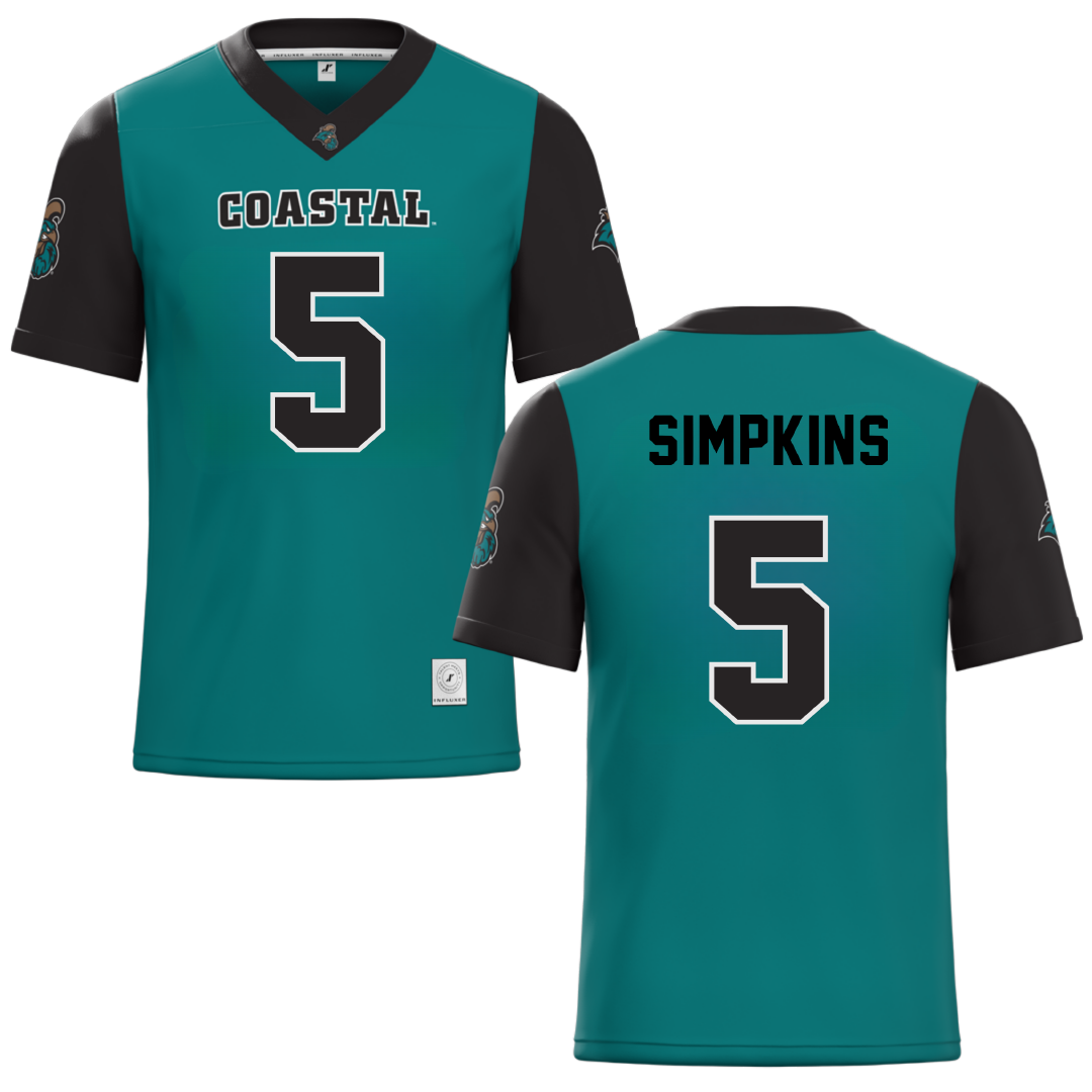 Coastal Carolina University Teal Football Jersey - #5 Ja'Vin Simpkins