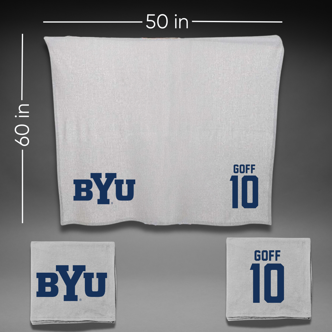 Brigham Young University Baseball Gray Blanket - #10 Parker Goff