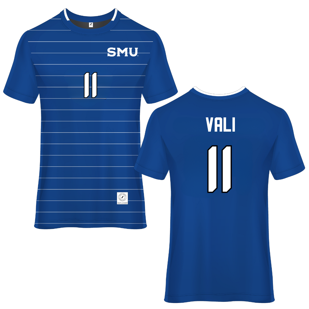 Southern Methodist University Blue Soccer Jersey - #11 Addison Vali