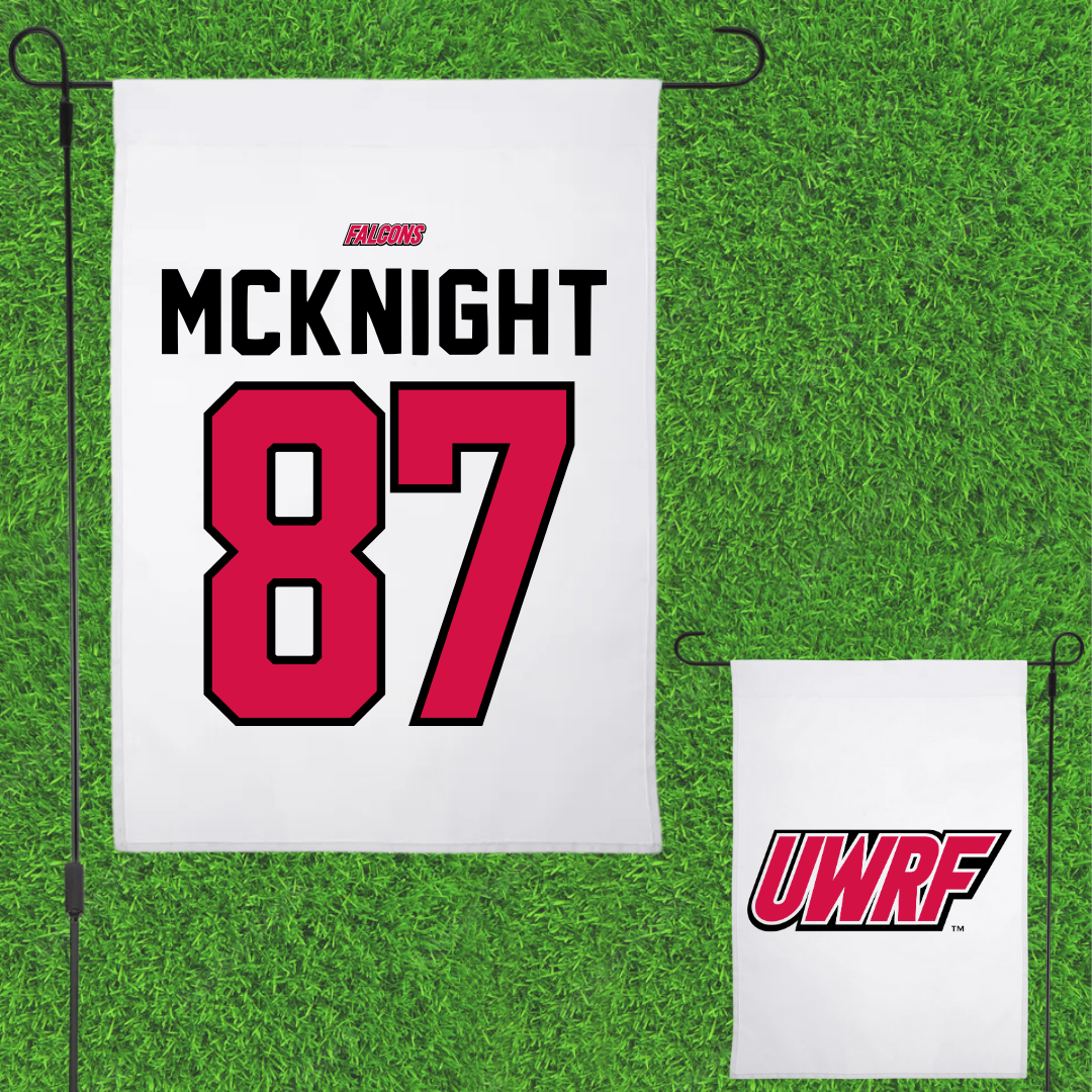 University of Wisconsin-River Falls Football White Garden Flag - #87 Brody McKnight