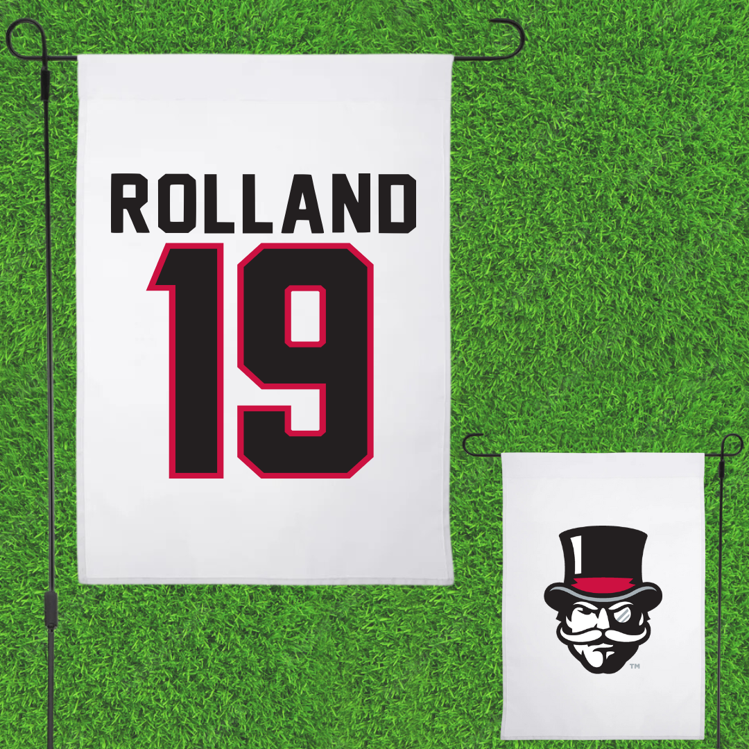 Austin Peay State University Baseball White Garden Flag - #19 Luke Rolland