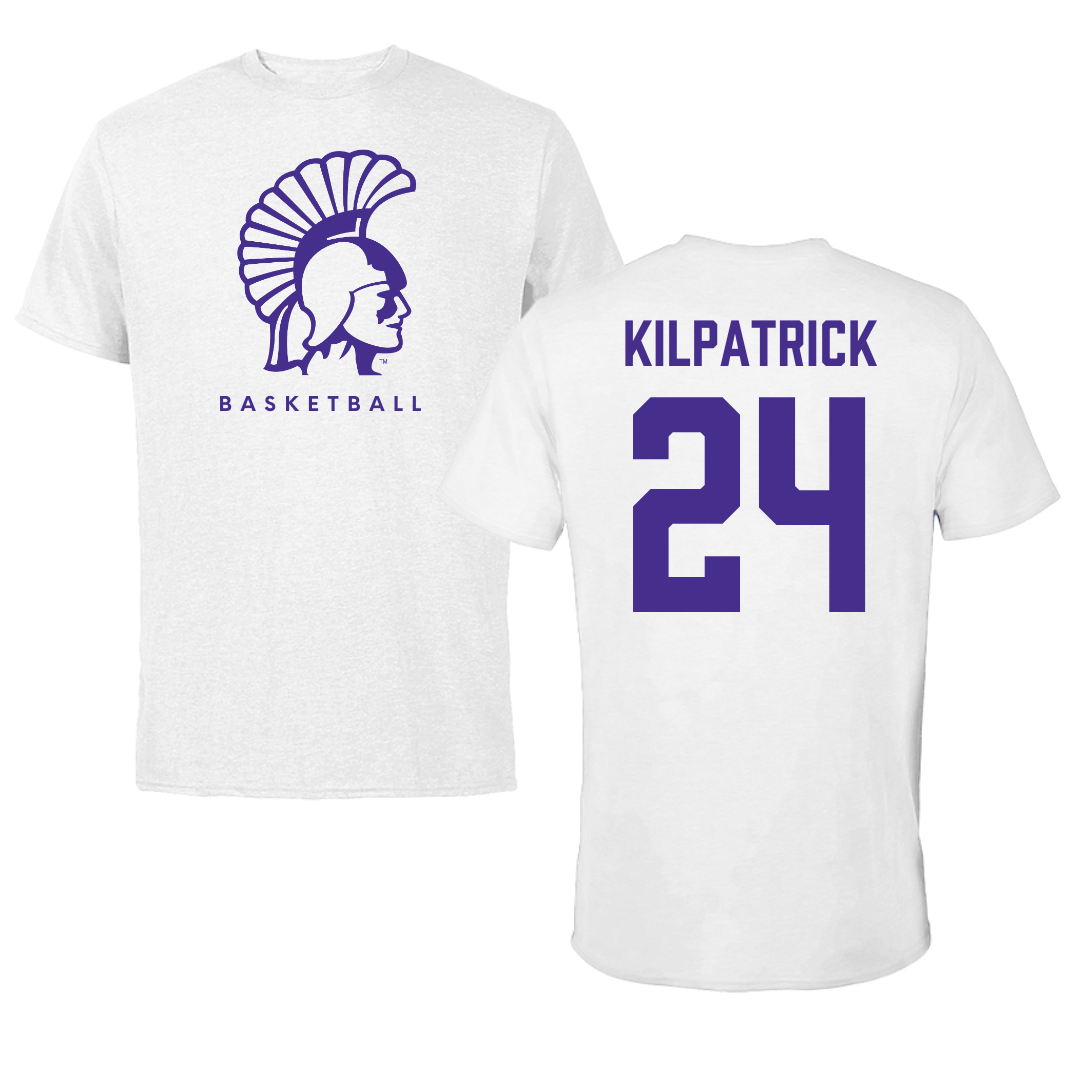 Winona State University Basketball White Performance Tee - #24 Emmaline Kilpatrick