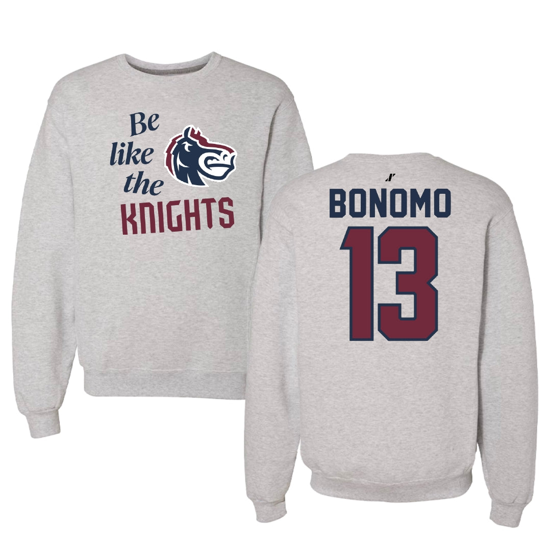 Fairleigh Dickinson University-Metropolitan Campus Volleyball Light Gray Be Like Us Crewneck - #13 Lorenzo Bonomo