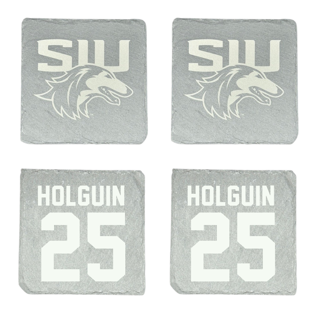 Southern Illinois University at Carbondale Baseball Stone Coaster (4 Pack)  - #25 Al Holguin