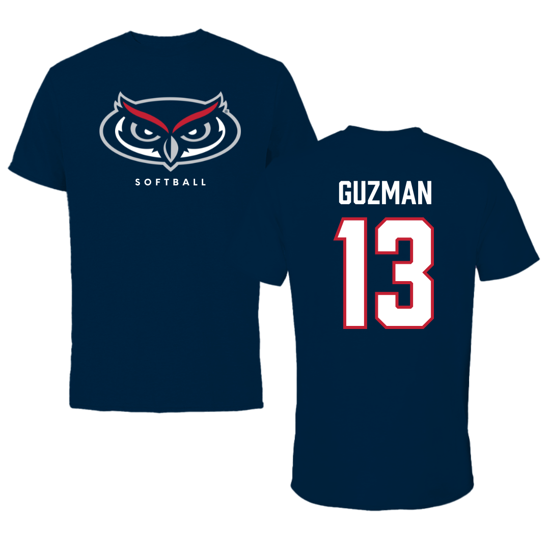 Florida Atlantic University Softball Navy Mascot Tee - #13 Yani Guzman