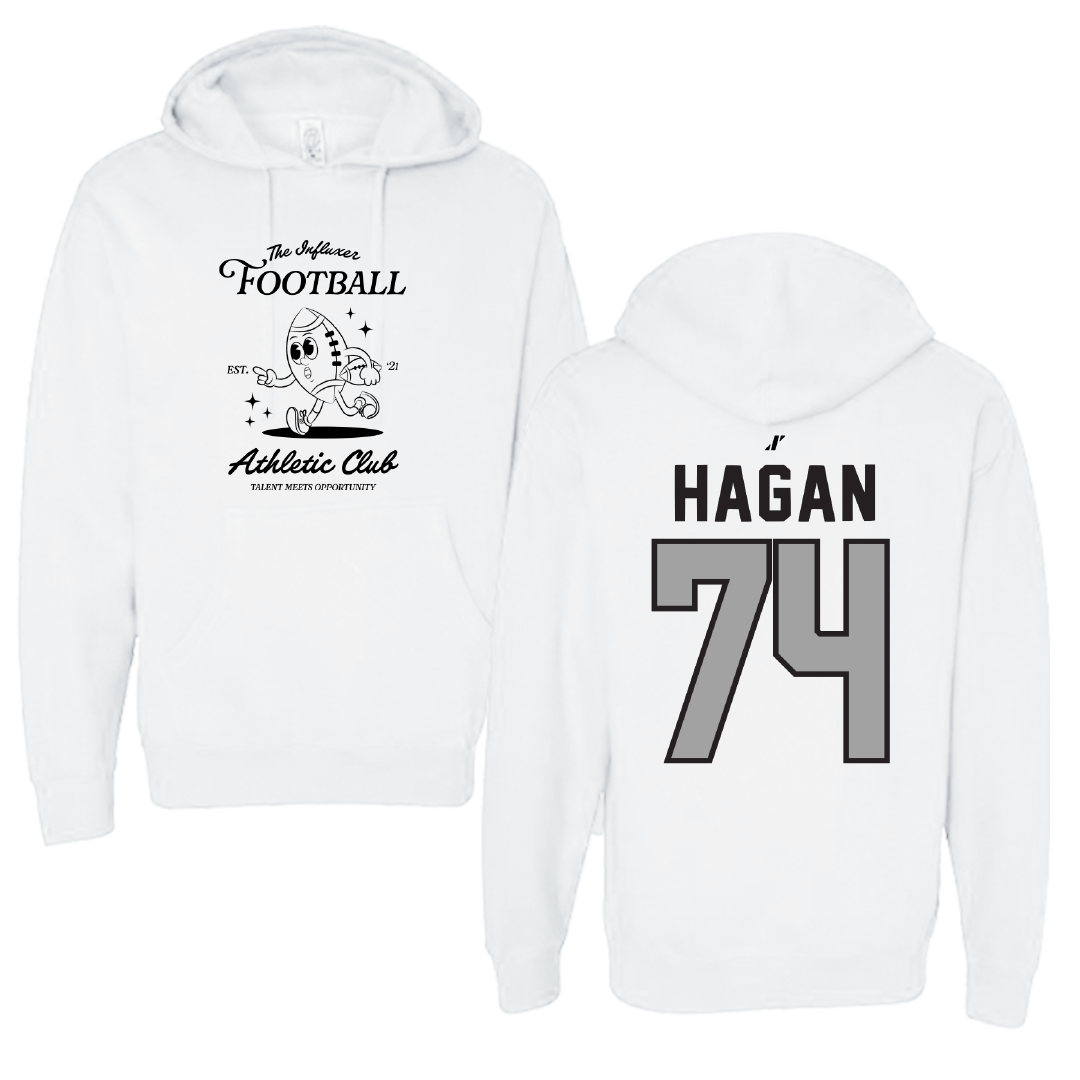 Football White Influxer Athletic Club Hoodie - #74 Harris Hagan