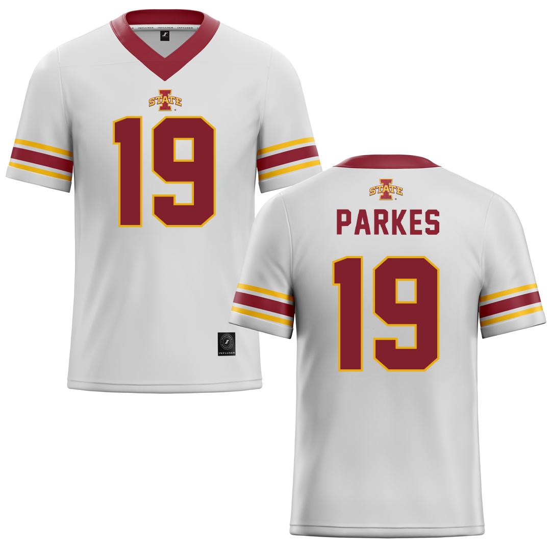 Iowa State University White Football Jersey - #19 Michael Parkes