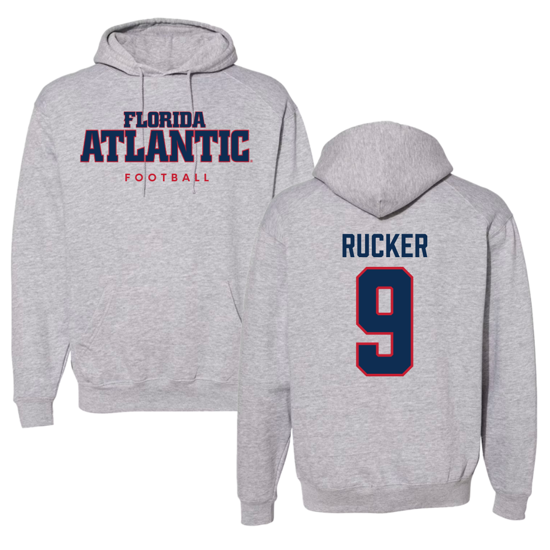Florida Atlantic University Football Gray Hoodie - #9 Luke Rucker
