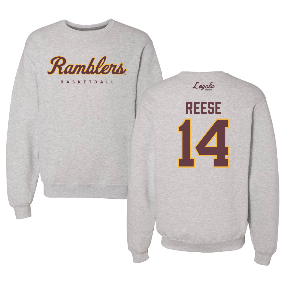 Loyola University-Chicago Basketball Gray Crewneck - #14 Caleb Reese
