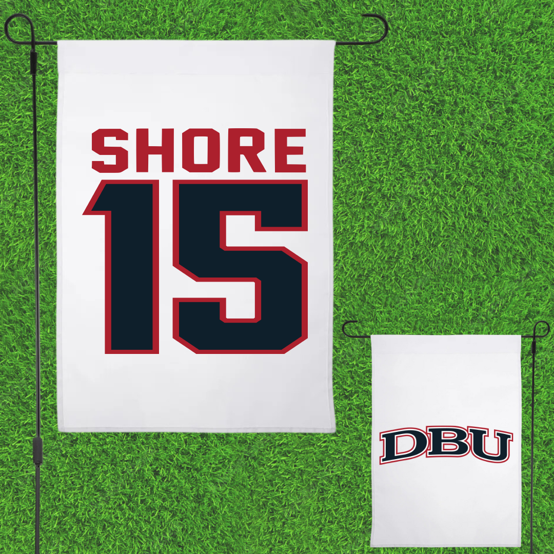 Dallas Baptist University Volleyball White Garden Flag - #15 Shaylee Shore