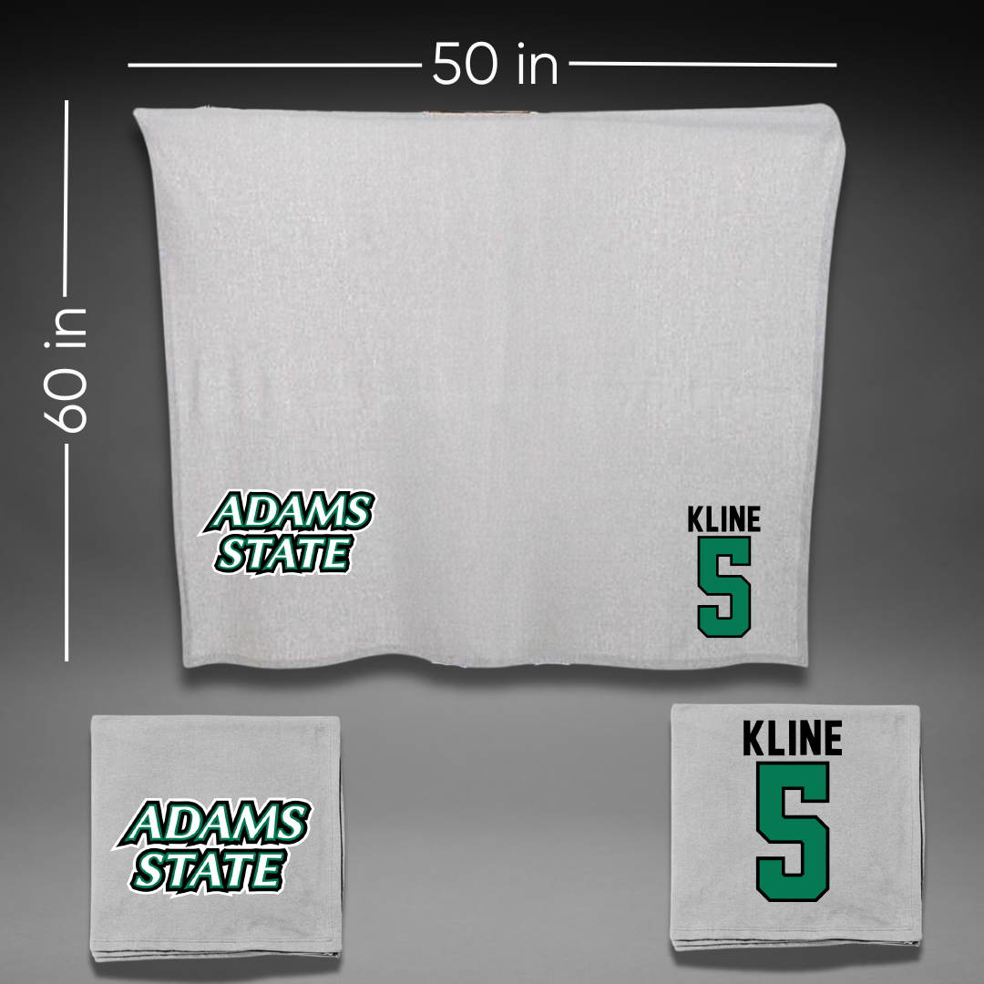 Adams State University Lacrosse Gray Blanket - #5 Samuel Kline