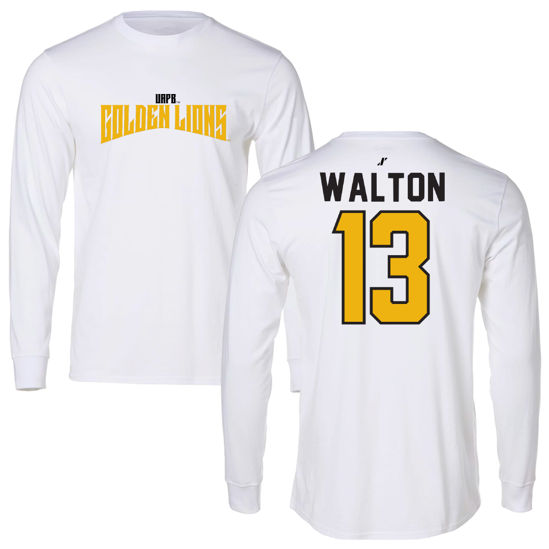 University of Arkansas-Pine Bluff Softball White Classic Long Sleeve - #13 Justice Walton