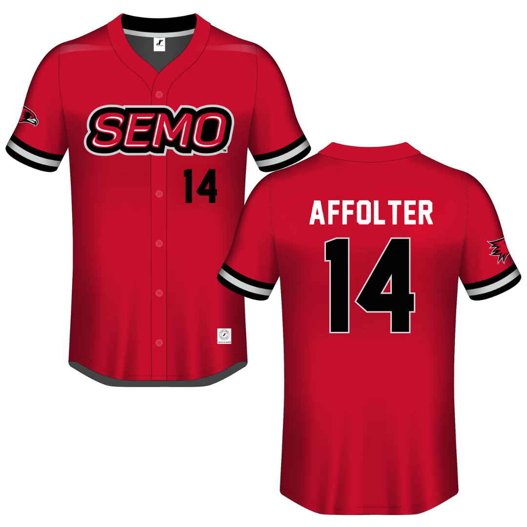 Southeast Missouri State University Red Button-Down Jersey - #14 Brittany Affolter