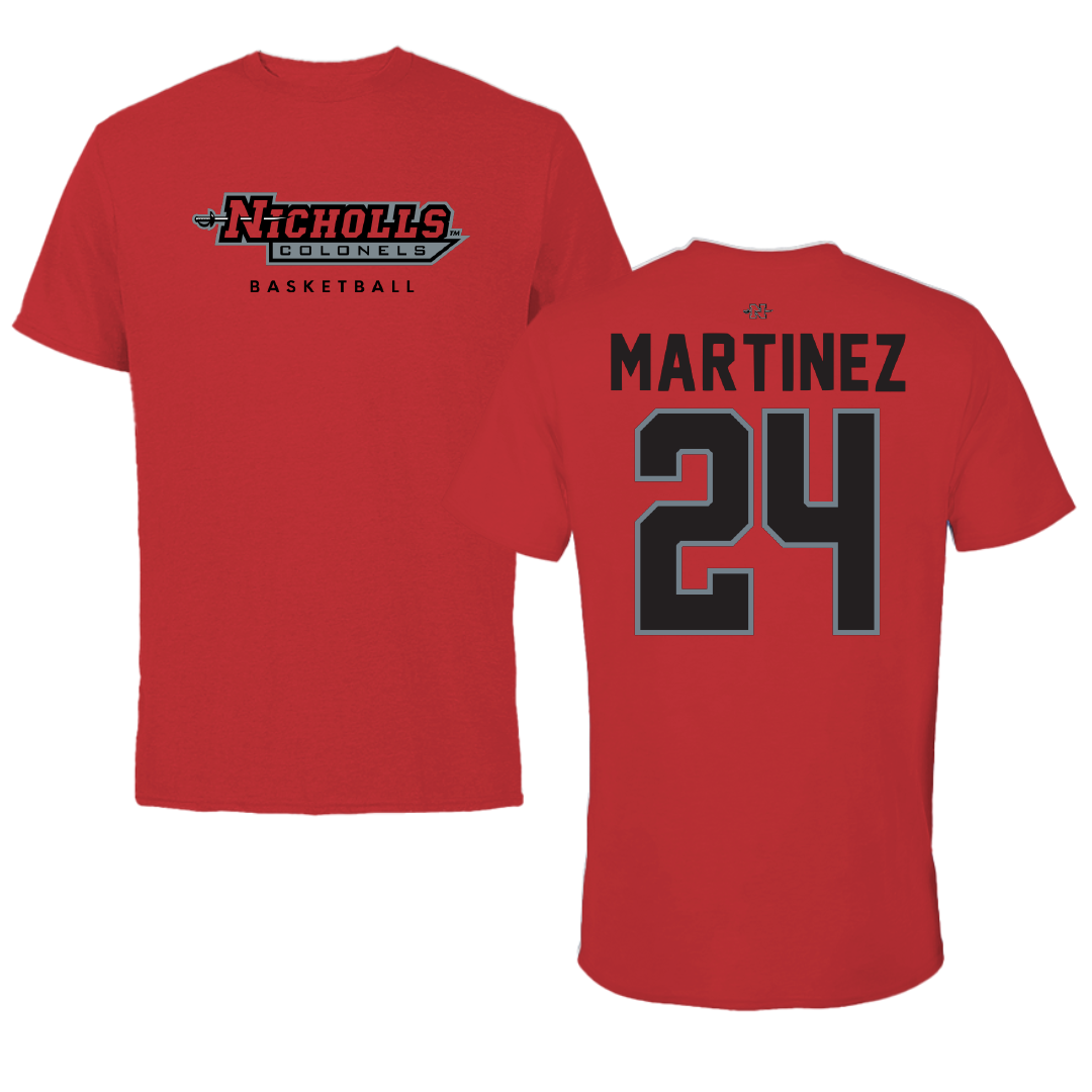 Nicholls State University Basketball Red Tee - #24 Marypaz Martinez