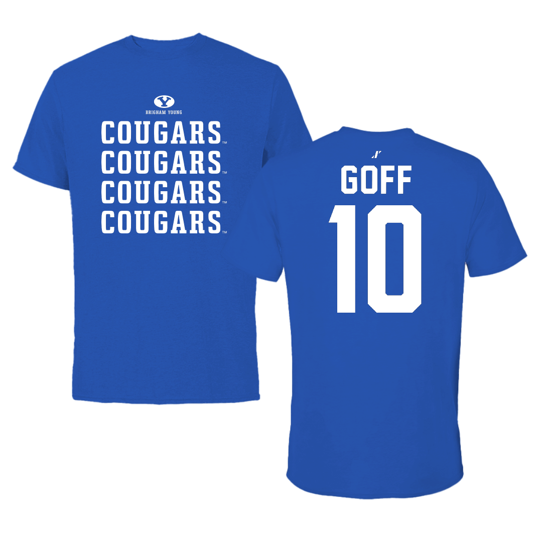 Brigham Young University Baseball Blue General Tee - #10 Parker Goff